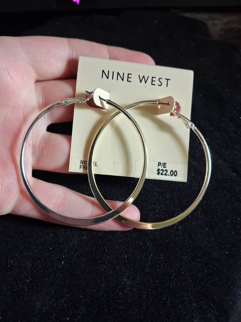 Large Nine West hoop earrings